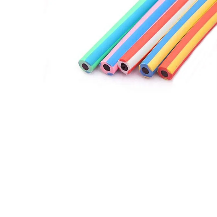 Promotional school kids rainbow gift long soft pencil with eraser
