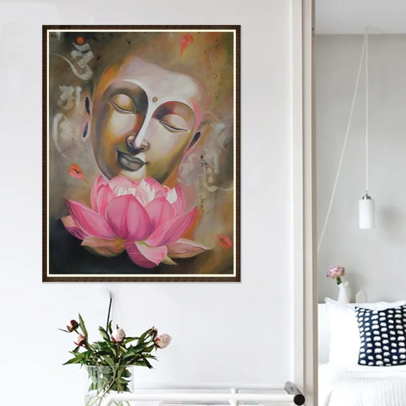 Diamond painting cross stitch laughing Buddha face painting