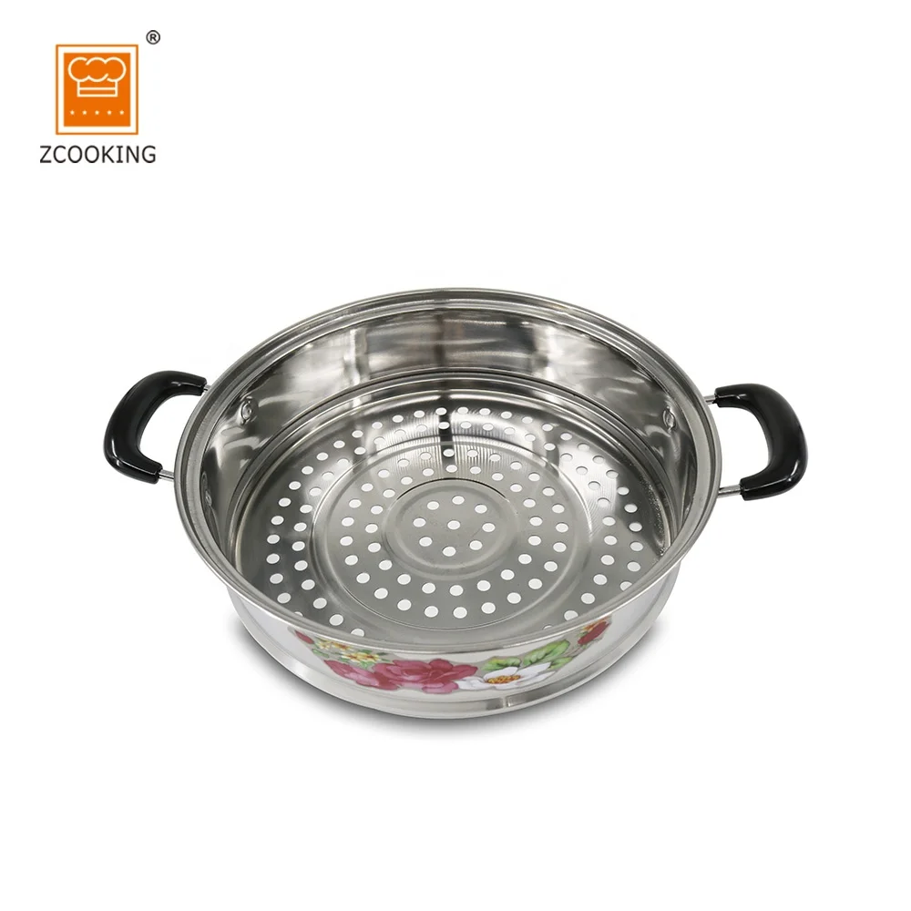 Flower Cooking Pot Set 4layer Stainless Steel 30cm Cookware Sets Mirror Polishing Inside & Outside Single Bottom Visible Lid