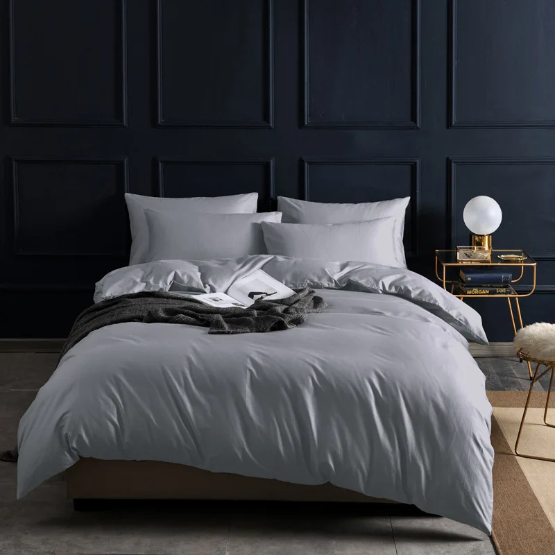 Modern Queen Size Bedding Set 100% Cotton Factory Price Bright Colors 300TC Disposable Woven 3-Piece Stock Lot