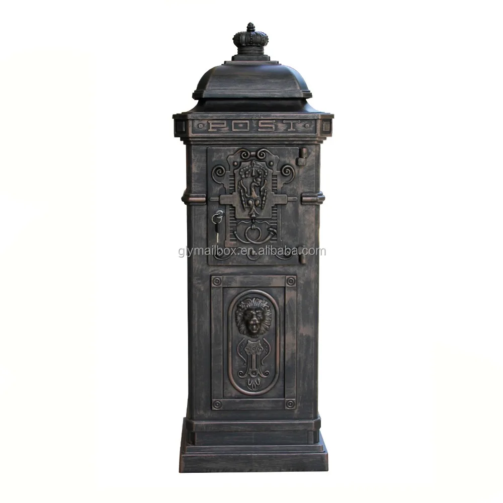 Free Standing Waterproof Selling Home Japanese Outdoor Garden Die Cast Aluminium Mailbox letterbox