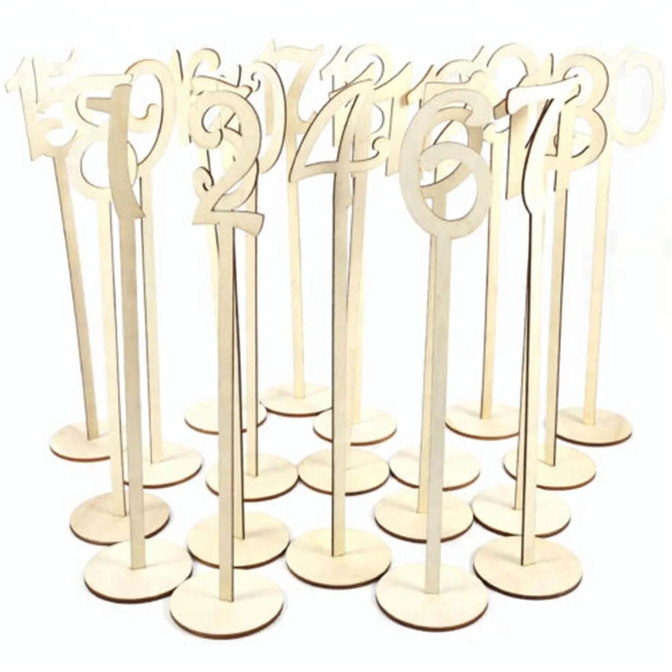 Handmade 1-25 wooden table numbers