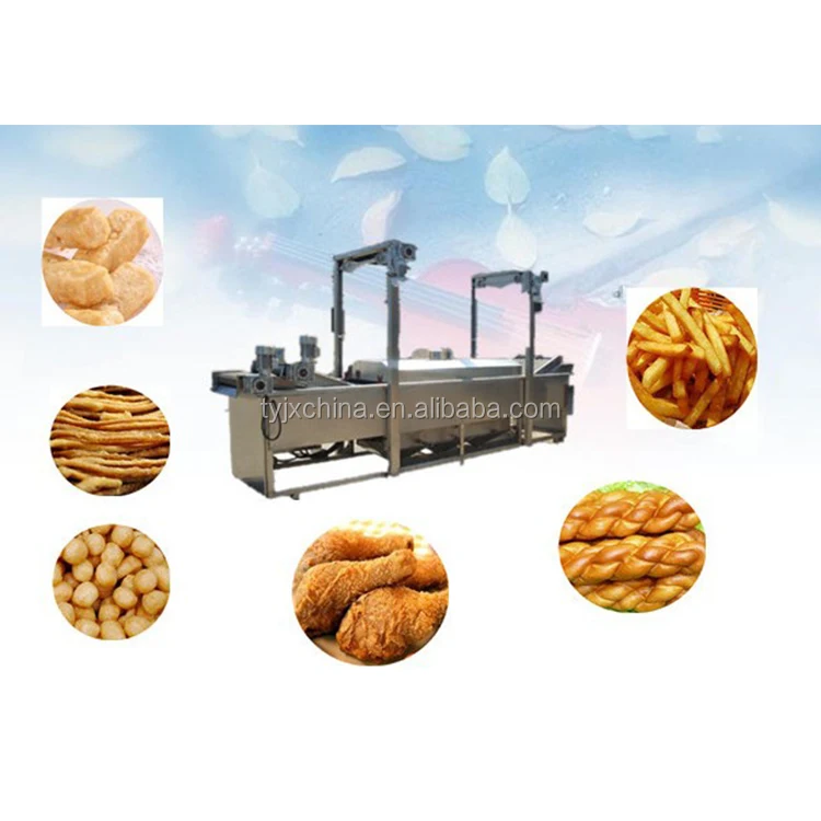 Industrial Continuous French Fries Production Line Potato Chips Fryer Machine