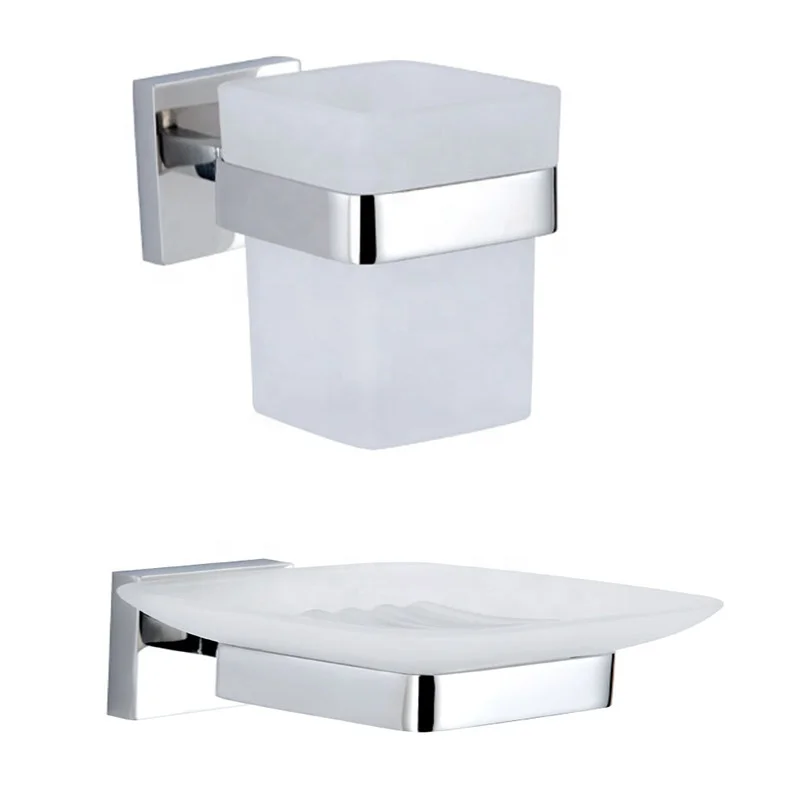 China Hotel 6 Piece Bathroom Accessories Set Stainless Steel Soap Dish Toilet Brush Paper Holder Robe Hook Towel Rack