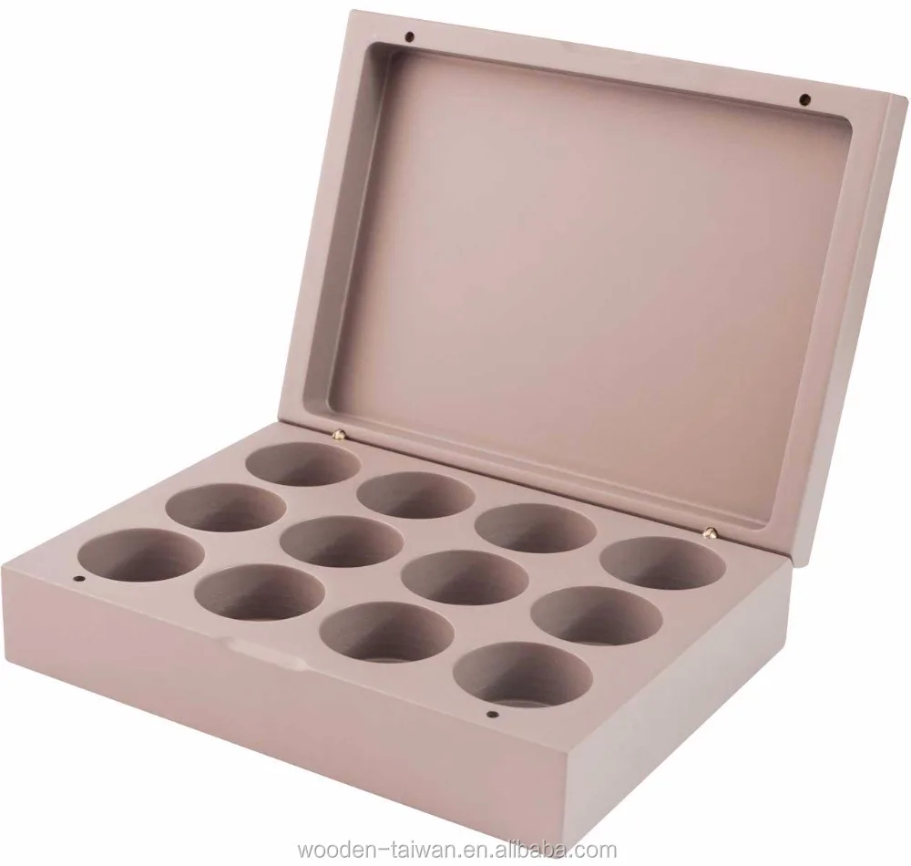 12 holes Wooden Box for Coffee Capsule / mini bottles display Gift Box