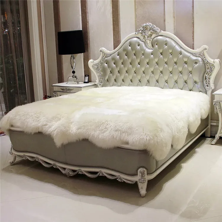 Luxury Sheepskin Lambskin Natural Long Wool Bedroom Sheepskin blankets
