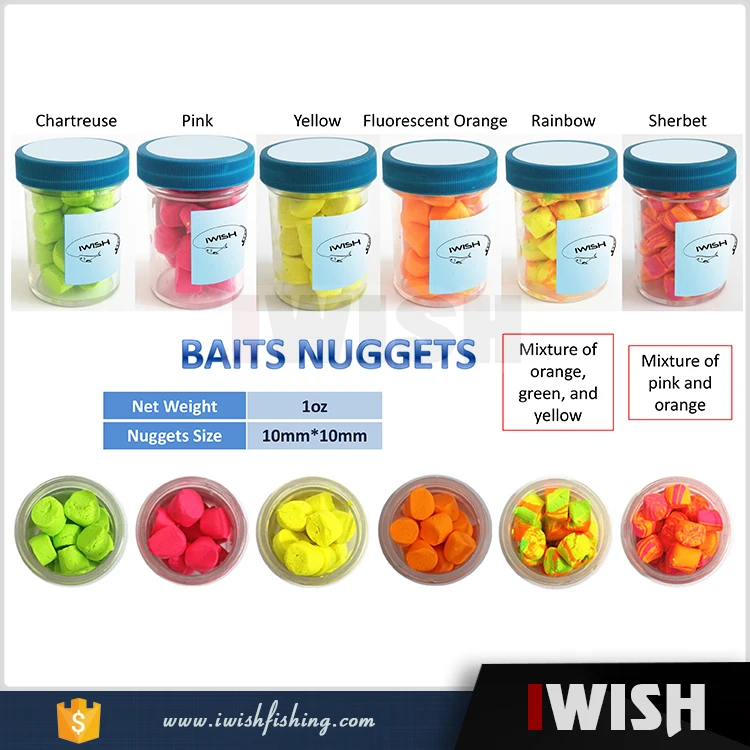 Supplying Float Fluorescent Yellow Color Nuggets Fishing Trout Baits