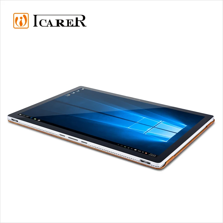 ICARER Genuine Leather Case for Microsoft Surface Book Detachable Flip Cover with Stand Function