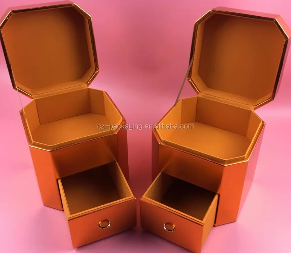 luxury flower rose box with drawer