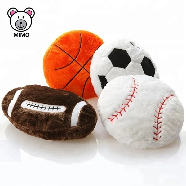 Home Decoration 45cm Sports Round Ball Shape Pillow Seat Cushion OEM Custom Cartoon Kids Stuffed Soft Toy Plush Basketball