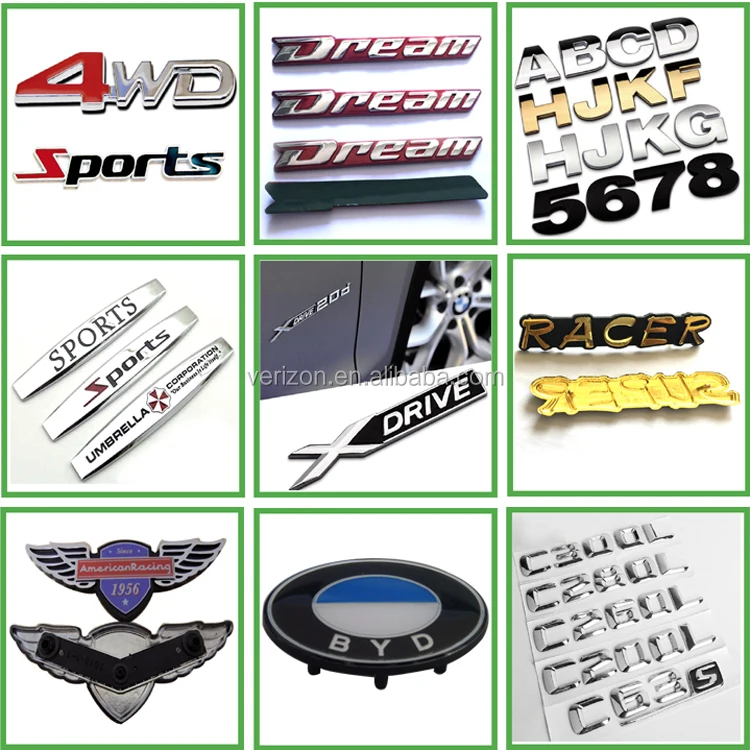Wholesale custom chrome plastic car emblems plastic car emblems car badges emblems