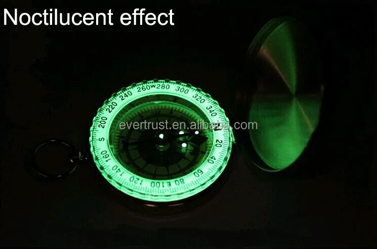 Made in China copper material glow custom metal gold camping compass outdoor