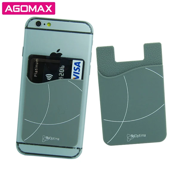 FREE SHIPPING Non-toxic Gift Silicone Phone Smart Wallet 3M Sticky Card Holder