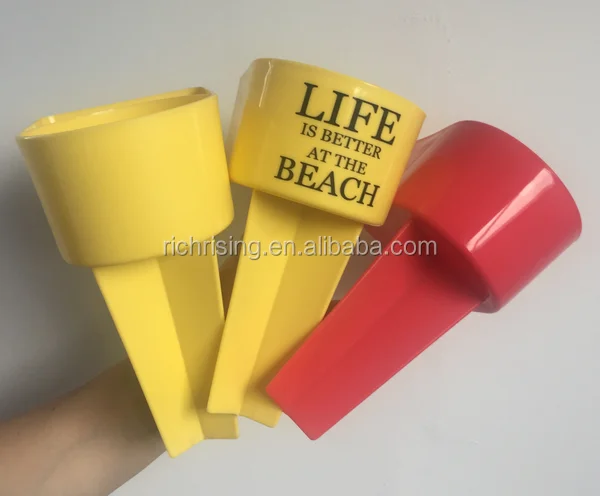 
Eco friendly colorful plastic beverage holder beach cup holder 