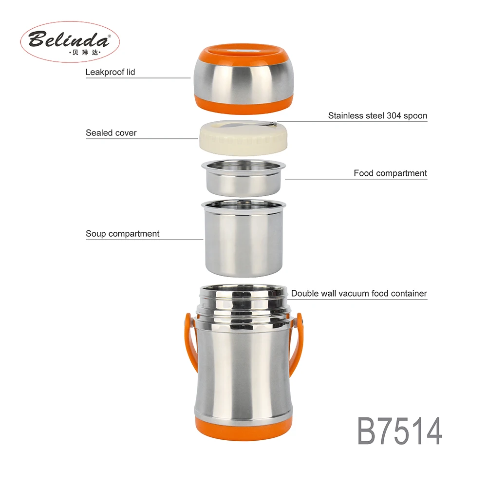 Tiffin Carrier Vacuum Simmer Pot Stainless Steel 304 Food Flask