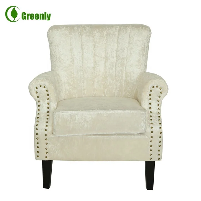 European style solid wood high back wing chair for bedroom furniture