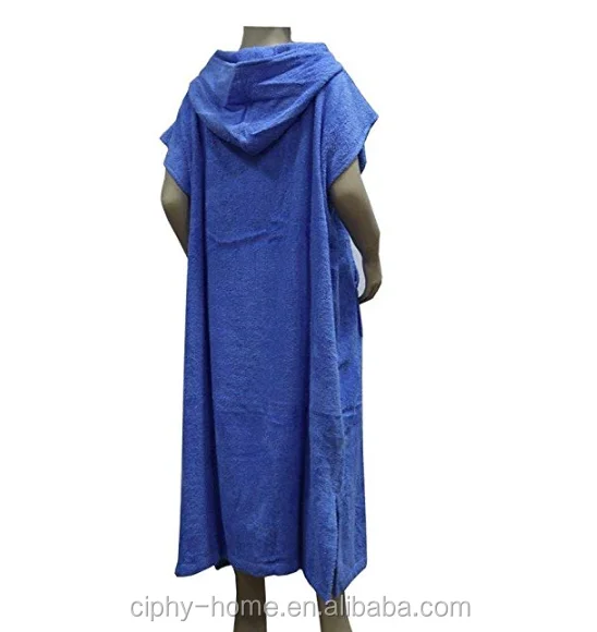 
Cotton Surf Beach Hooded Poncho Changing Bath Robe Towel with Pocket 