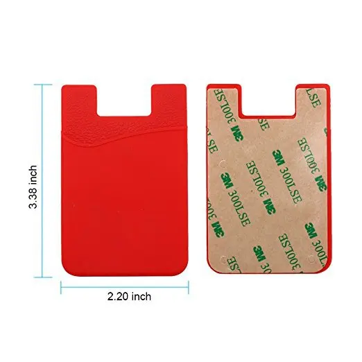 Custom LOGO Cell Phone Card Holder Silicone Phone Wallet Case with Adhesive