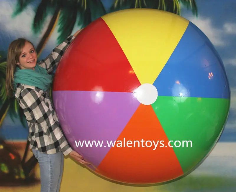 72 'надувной 7 цветов пляжный мяч из ПВХ, на плечевом ремне винил, гигантские забавная игрушка для бассейна