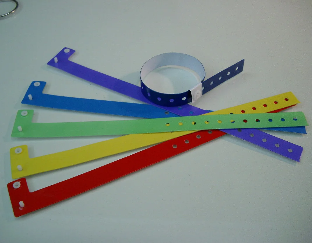 
vinyl identification wristbands for entertainment/security use 