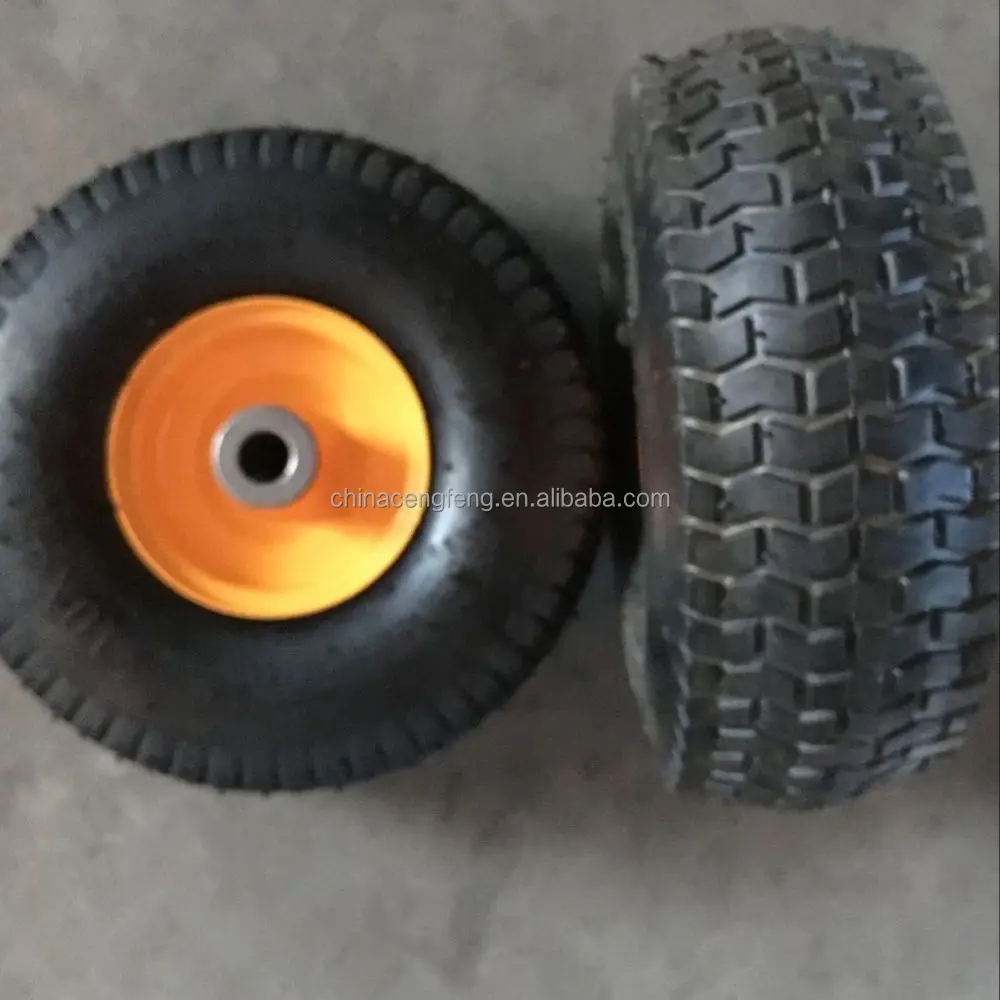 
pneumatic rubber wheel 10x4.00-4 inflatable wheel turf pattern 