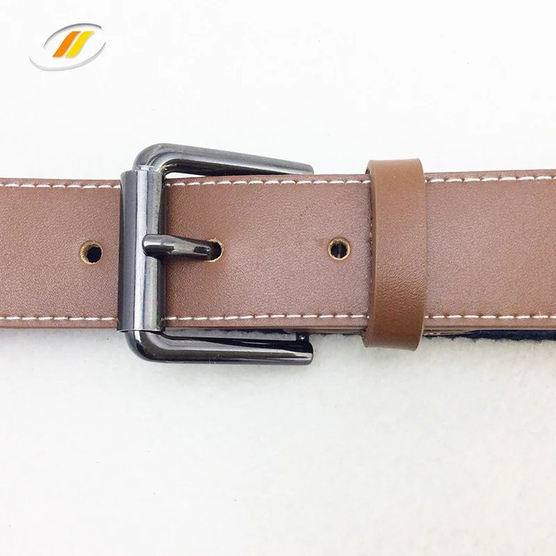 Men Canvas Fabric Genuine Leather Belt With Custom Logo