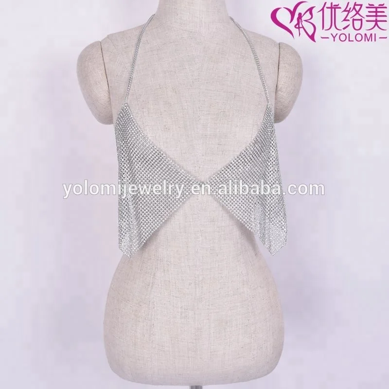 
Women Sexy Rhinestone Bra Harness Body Jewelry Unique Flash Shiny Rhinestone Sequins Bra Body Jewelry 