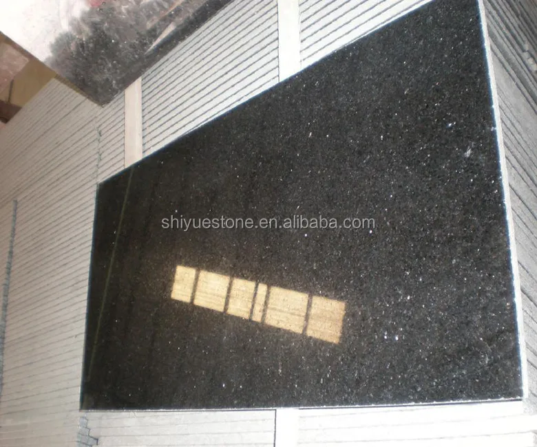 Imported Indian black granite stone cut to stadard tile size