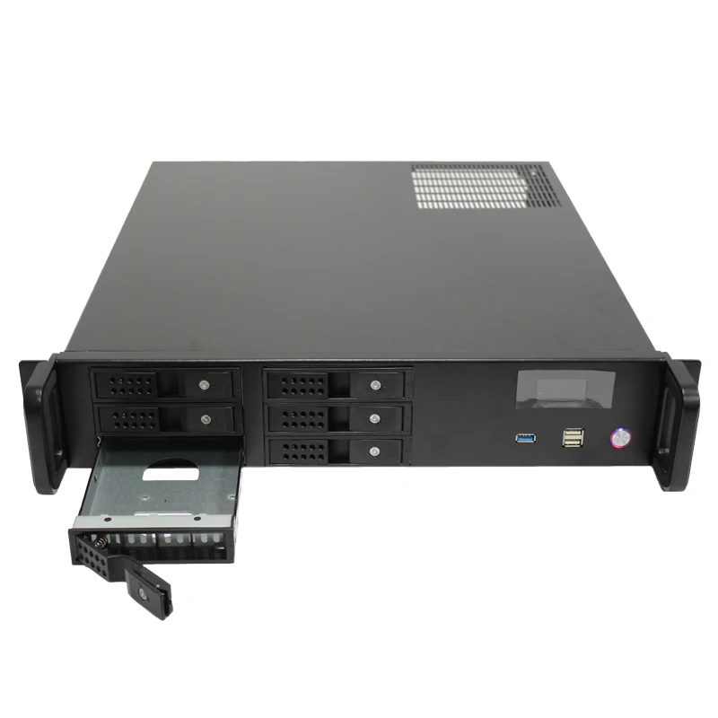 19inch Industrial rackmount chassis 2U server case/Storage chassis with screen 6Bay  hotswap for 3.5 incg HDD