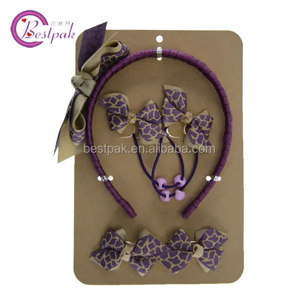 animal grain printing ribbon bow hair accessories
