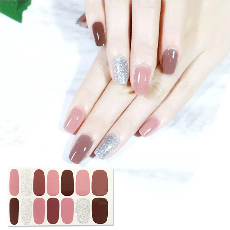 New design custom korean style beauty nail art sticker wraps decorations DIY vinyls adhesive nail glue sticker