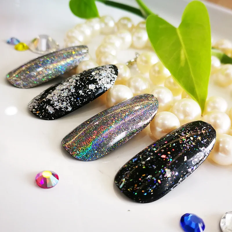 Galaxy holographic silver gold flakes Platinum flakes for Nail art