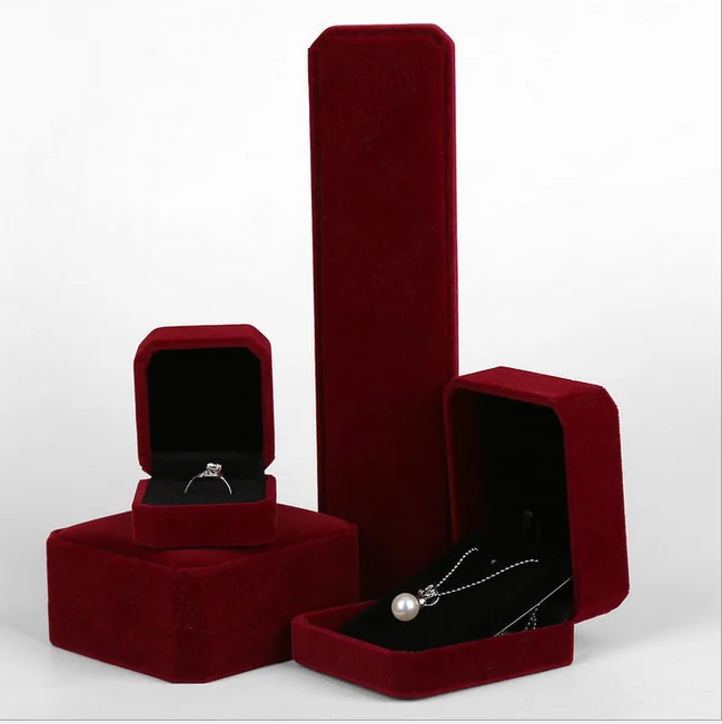 Wholesale Purple Box 9 Color Select Lint Material Customized Jewelry Box Packaging With Logo