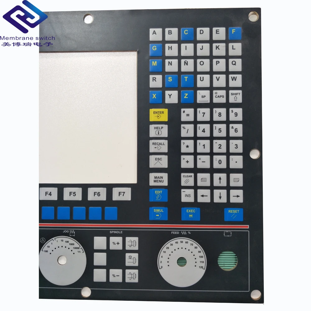 CNC milling machine keypad membrane control panel for industrial CNC panel