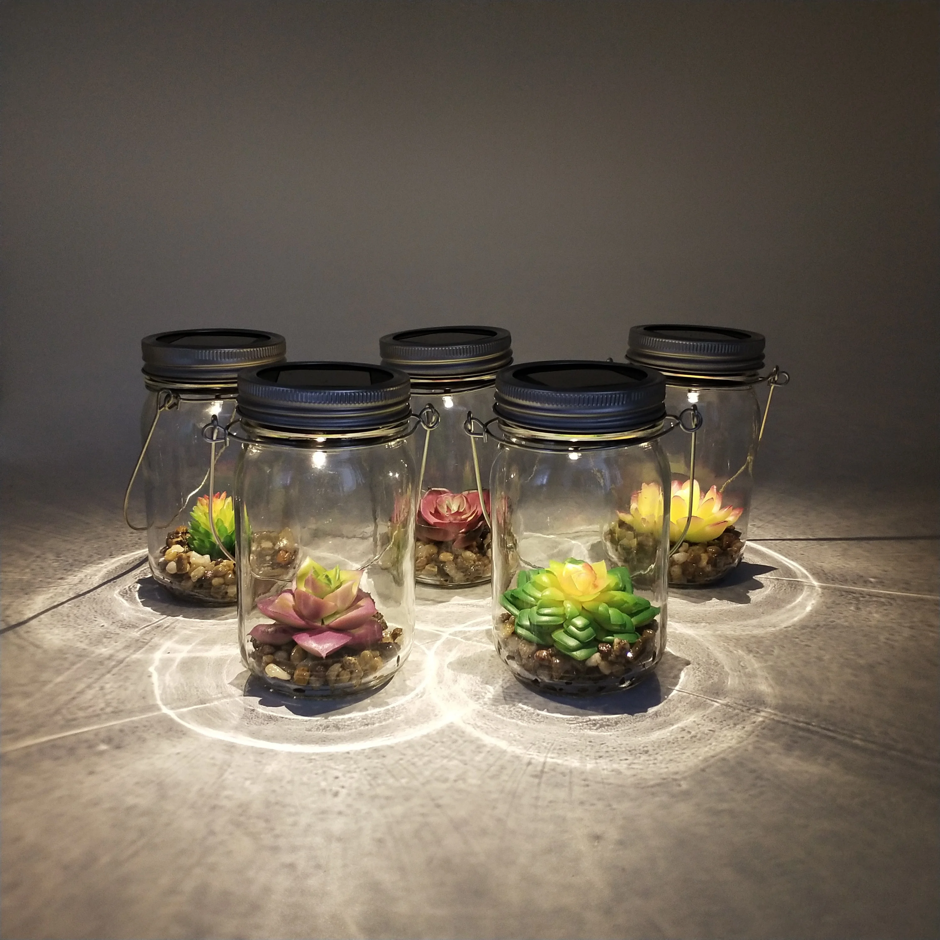 
solar hanging electroplate spot mason jar light led light outdoor lighting 