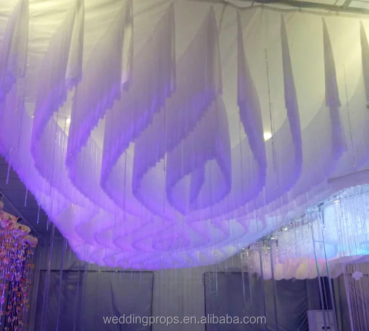 New Design S-shaped Ceiling Drapery Fabric Wedding Ceiling Drapes For Weddings Stage Backdrop
