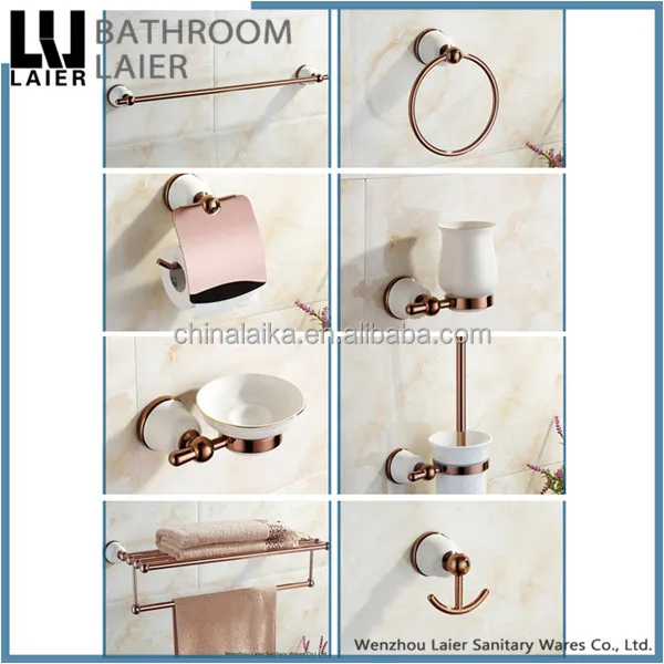 
Modern Kitchen Sleek ZInc Alloy Rose Gold Finishing Bathroom accessories set 