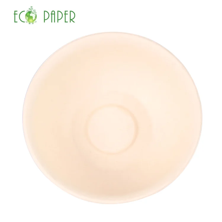 Бумажная миска для горячего супа/салата/пищевой контейнер бамбуковые одноразовые тарелки и круглая риса экологически