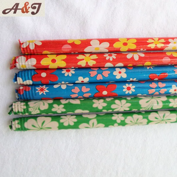 Handle Coated Wood for Broowoodd Mop Wooden Factory Sale PVC PET Flower Design or Other Pvc Covers for Choose Wooden Stick