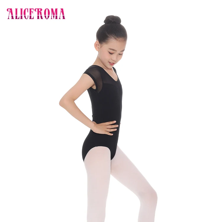 mesh sleeve with bowknot ballet girl leotard