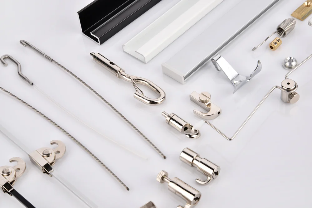 Black Ceiling Mounted Rail System Picture Hooks Hanging System T100-BK-2M