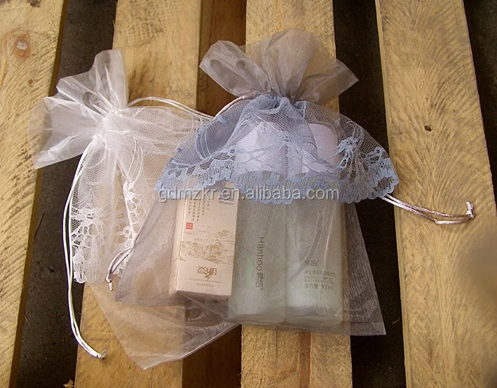 China factory lace indian organza cosmetic bag