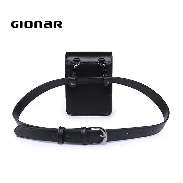 Custom Genuine Leather Multifunctional Phone Bags Ladies Pouch Belt Leather Waist Bag