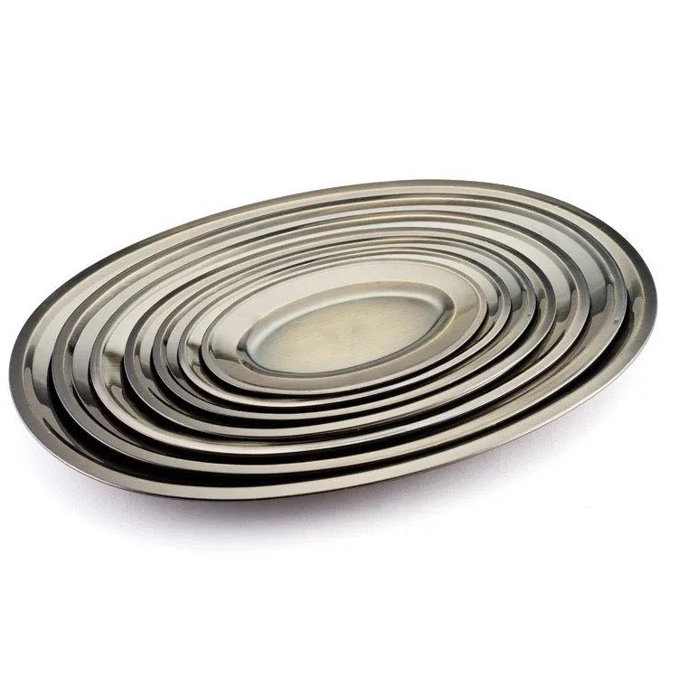 GUANGDONG KINGKONG arabic style gold bronze copper Food serving dish stainless steel egg shape dish plate