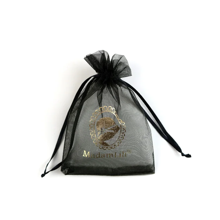 Factory Price Wholesale Custom printed organza drawstring jewellery pouch
