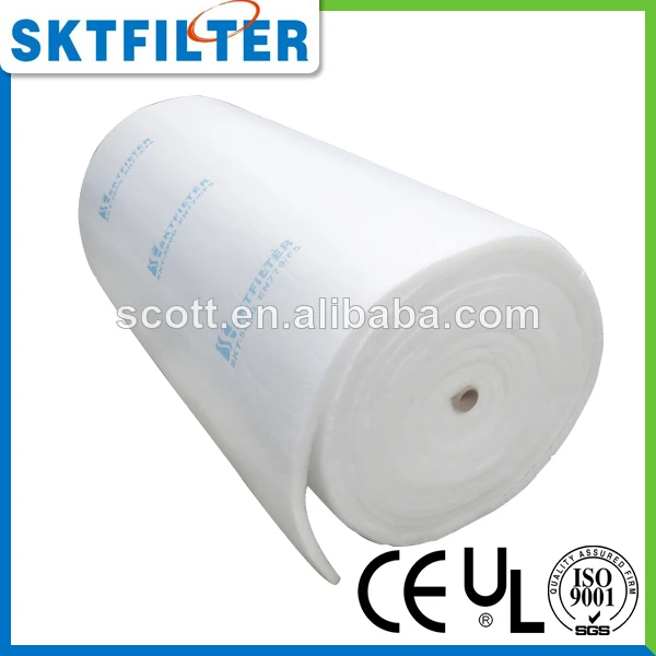 2014 ceiling filter cotton large dust retention capacity washable spray booth cotton filter