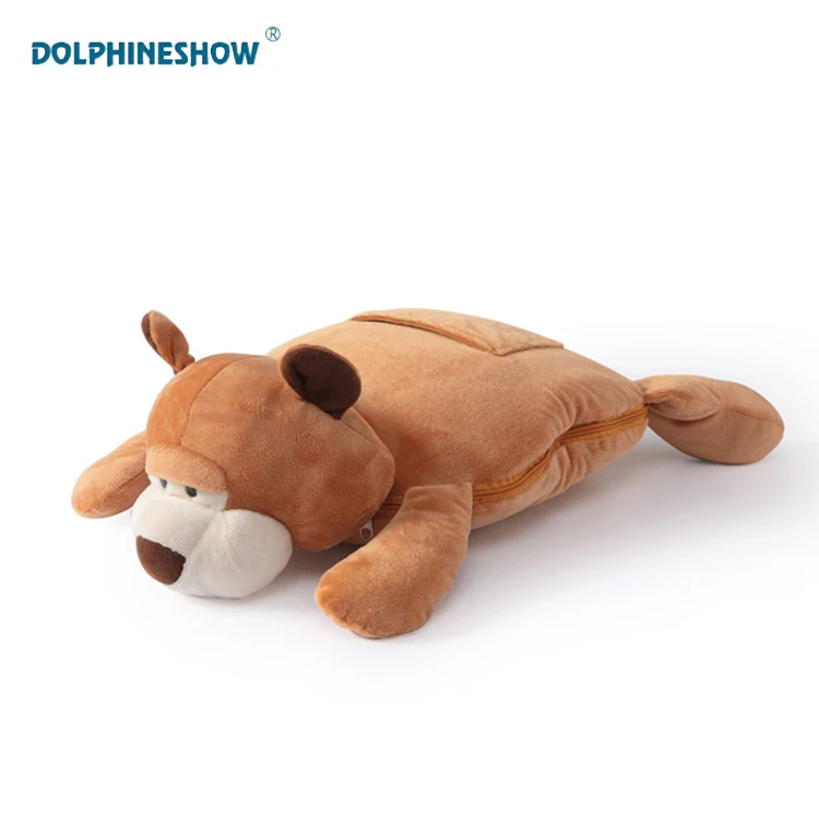 
Cute Baby Stuffed Plush Animal Cushion Blanket Toy For Kids Customized Soft Stuffed Animal Toy 2 in 1 Pillow Plush Toy Blanket 