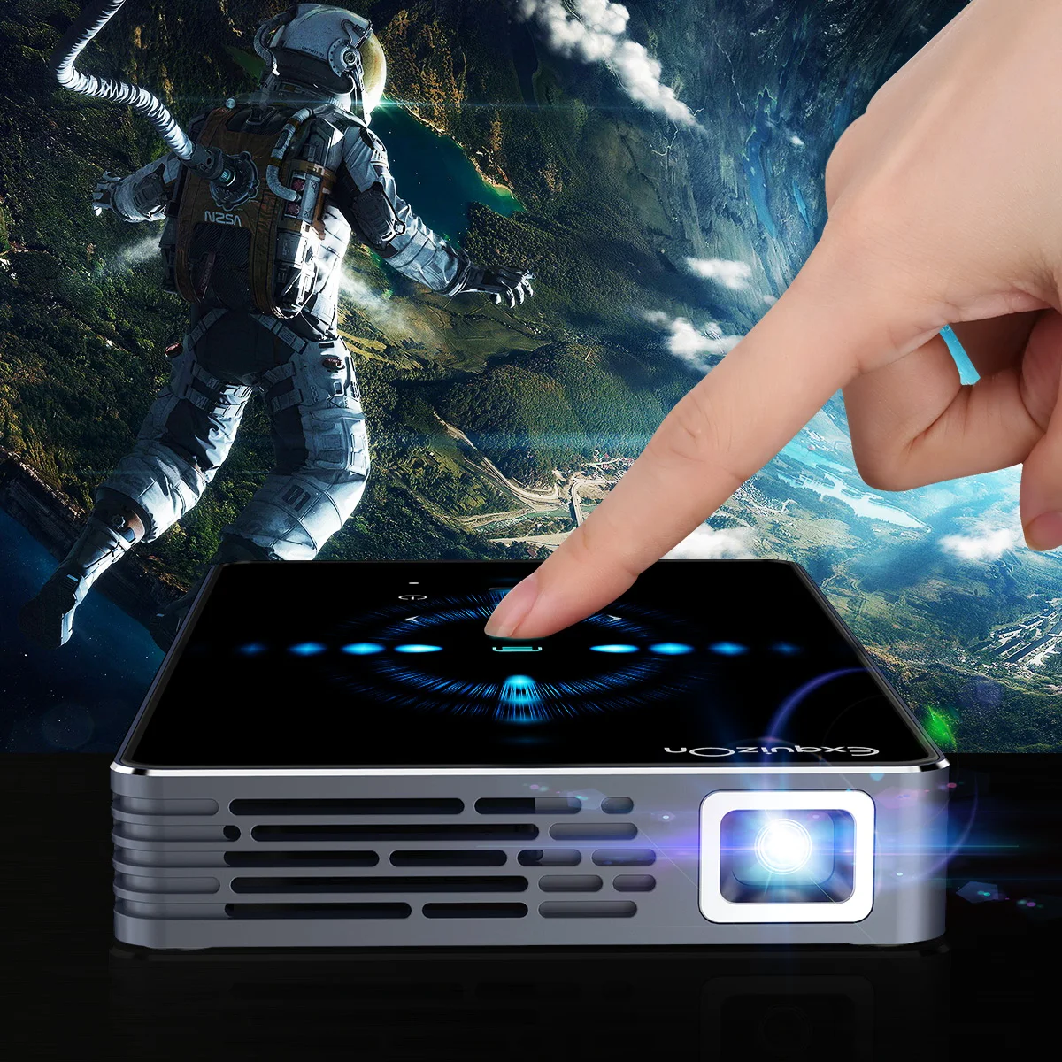 P8I Mini Video Projector DLP 1G 8G Android7.1 RK3128 5G Wifi Portable Home Theater projector