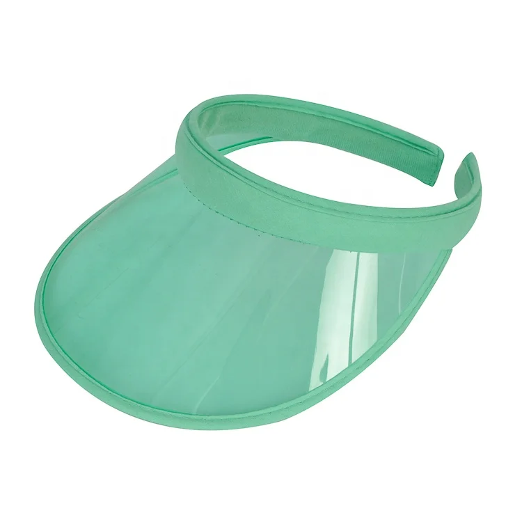 EM-PV-2  YiWu ChunChao PVC adults/children colourful promotional outdoor fashion plastic green sun visor