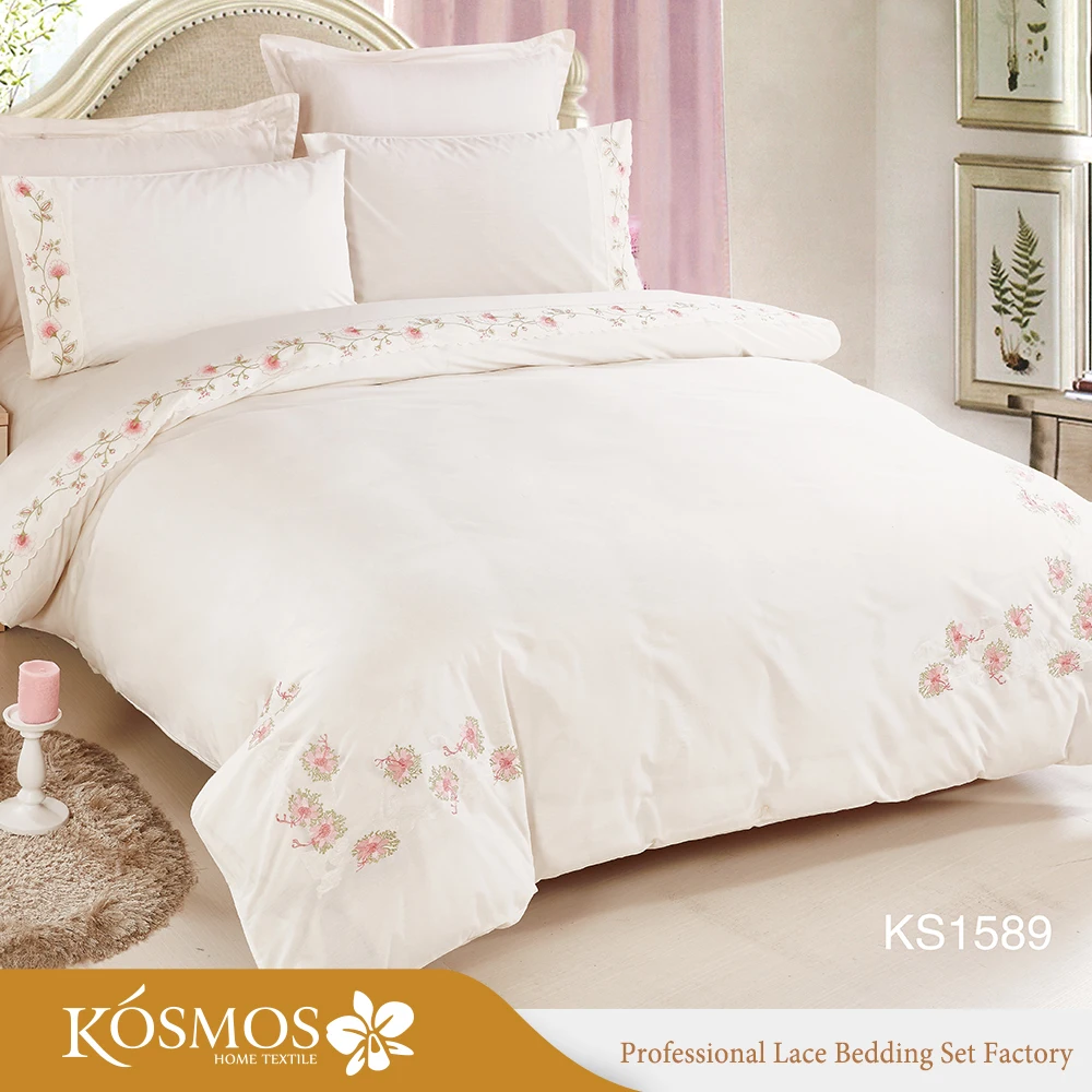 
KOSMOS zipper king size Embroidered duvet cover with lace 